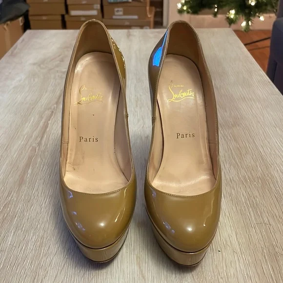 Louboutin Bianca 140MM Camel Patent - 37 - Picture 2 of 12